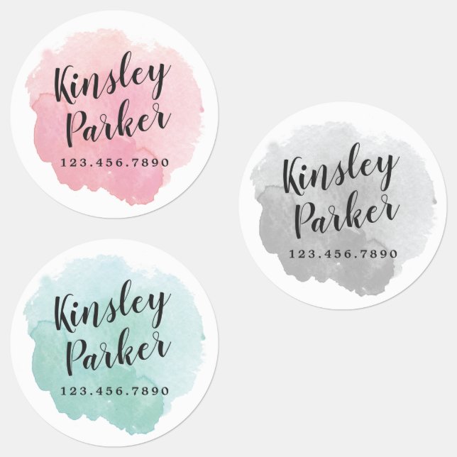 Aquarellkids Name Wasserdicht Etiketten (Gruppe)