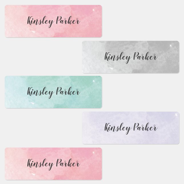 Aquarellkids Wassersicherer Name Etiketten (Gruppe)