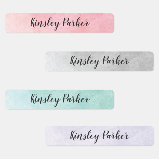 Aquarellkids Wassersicherer Name Etiketten (Gruppe)