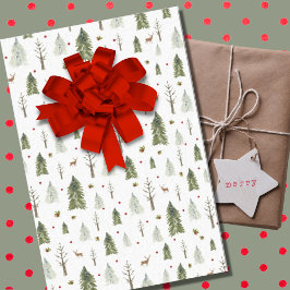 Aquarellkiefer Bäume Weihnachtswrapping Papier