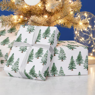 Aquarellkiefer Kloster Weihnachtsbaum Geschenkpapier