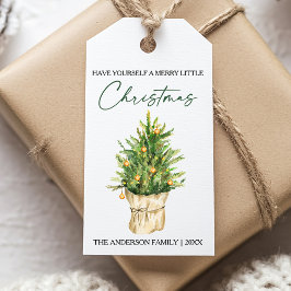 Aquarellkiefer-Tree-Kalligraphie-Schrift Geschenkanhänger