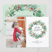 Aquarellkiefer und Berry Kranz Weihnachtsfest Foto