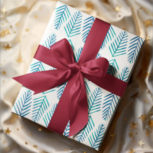 Aquarellkiefern - aquamarin geschenkpapier set