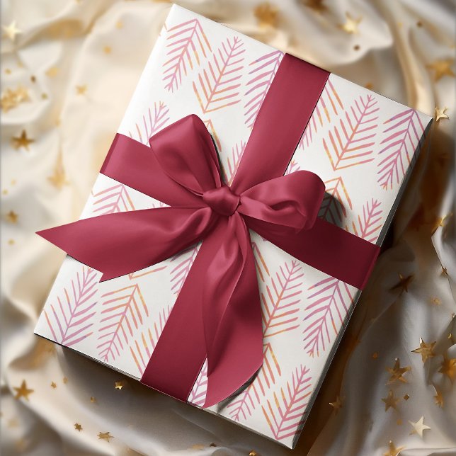 Aquarellkiefern - rosa geschenkpapier set (Von Creator hochgeladen)