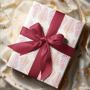 Aquarellkiefern - rosa geschenkpapier set