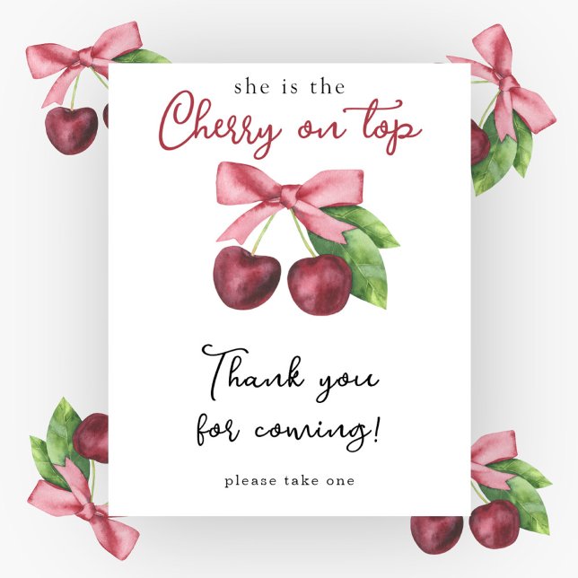 Aquarellkirschen Babydusche - Danke Poster (Von Creator hochgeladen)