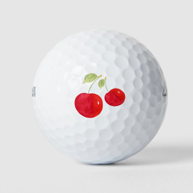 Aquarellkirschen Golfball (Vorderseite)