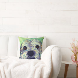 Aquarellkissen mit Lhasa Apso Dog Kissen