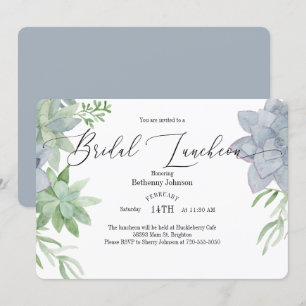 Aquarellkkulente Bridal Luncheon Einladung