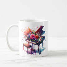 AquarellKlavier und Blume Personalisiert