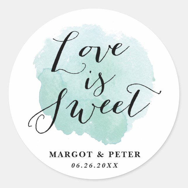 Aquarellkleber Runder Aufkleber (Vorderseite)