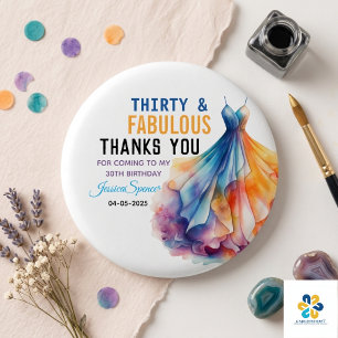 Aquarellkleid 30. Geburtstag Elegant & Weiblich Button
