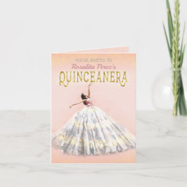 Aquarellkleid Rosa Rosa Gold Quinceanera Extravaga Einladung
