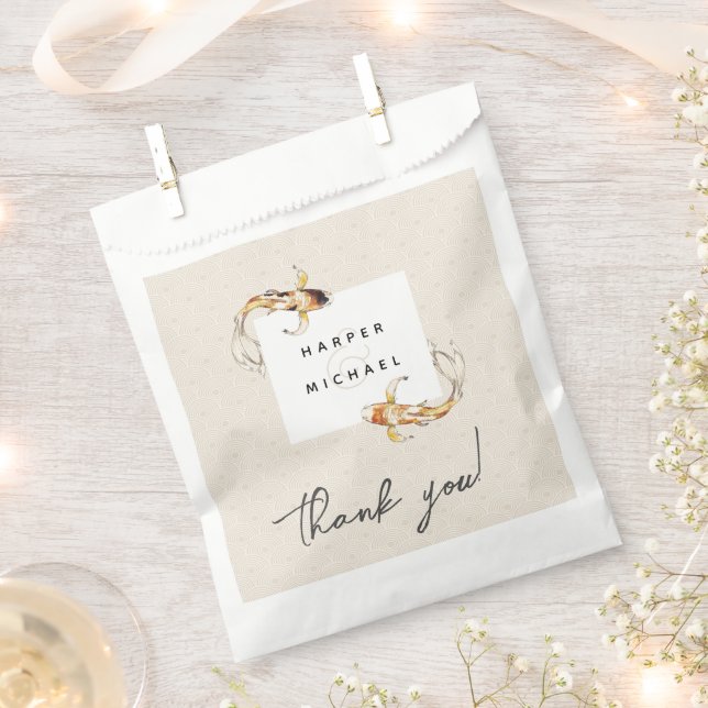 Aquarellkoi-Gastgeschenk Hochzeit Geschenktütchen (Ausgeschnitten)