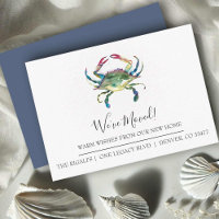 Aquarellkrebse Neue Zuhause-Moving-Ankündigung