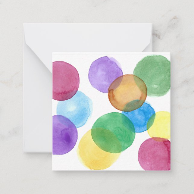 Aquarellkreise Mitteilungskarte (Vorderseite)