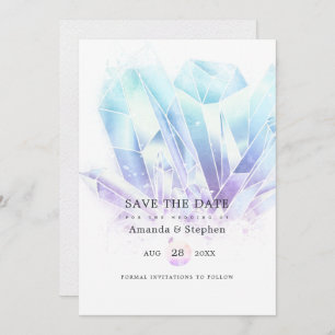 Aquarellkristalle speichern das Datum Save The Date
