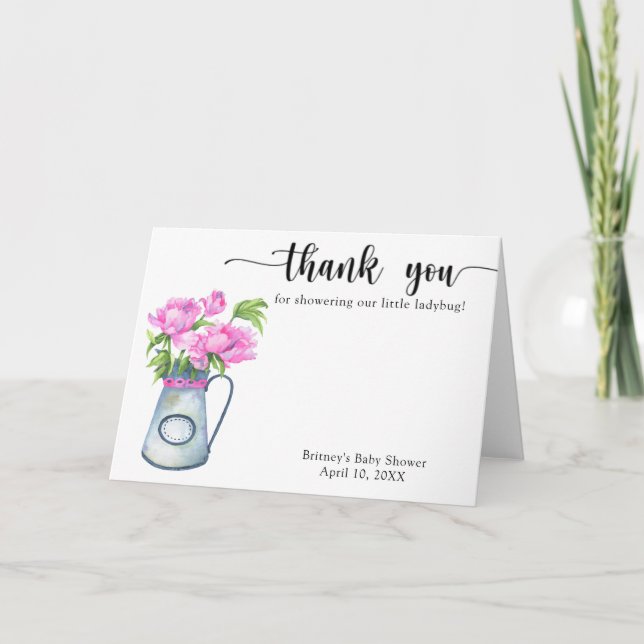 Aquarellkrug Blume Danke Babydusche (Vorderseite)