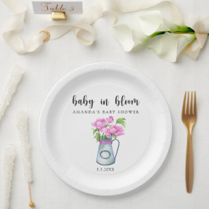 Aquarellkrug von Blume - Blütenbaby Pappteller