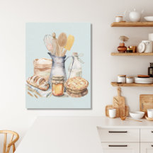 Aquarellküche Utensil Backhilfsmittel Brot