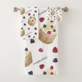 Aquarellkuchen Badhandtuch Set