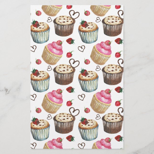 Aquarellkuchen Briefpapier (Vorderseite)