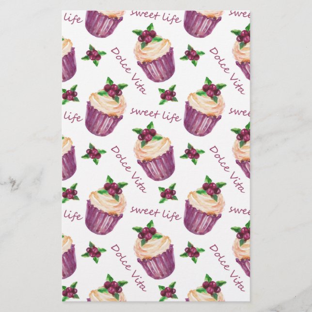 Aquarellkuchen Briefpapier (Vorderseite)