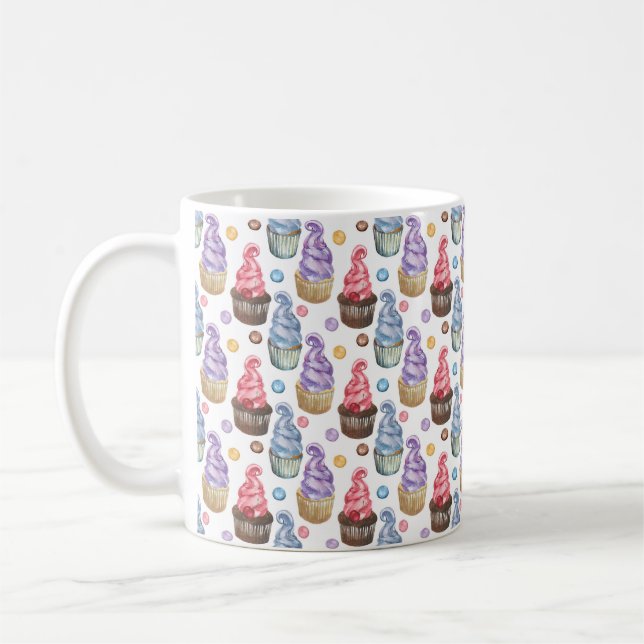 Aquarellkuchen farbig kaffeetasse (Links)