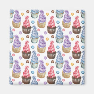 Aquarellkuchen farbig magnet