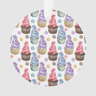 Aquarellkuchen farbig ornament