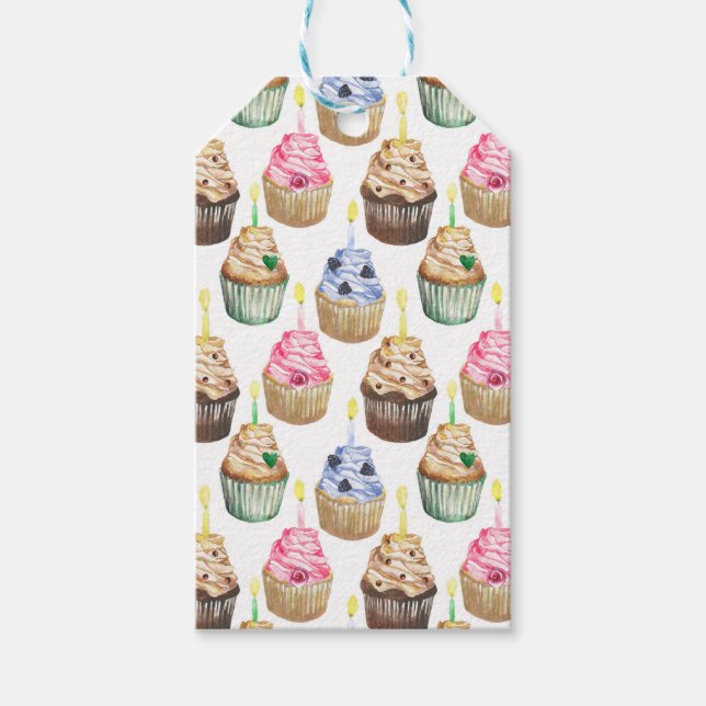 Aquarellkuchen Geschenkanhänger (Vorderseite)