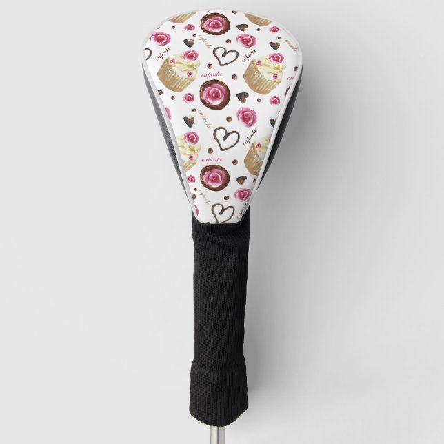 Aquarellkuchen Golf Headcover (Vorderseite)