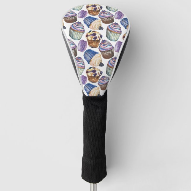 Aquarellkuchen Golf Headcover (Vorderseite)