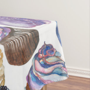 Aquarellkuchen Tischdecke