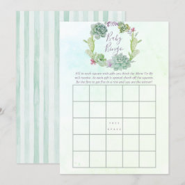 Aquarellkücher Babydusche Baby Bingo Einladung