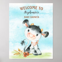 Aquarellkuh Baby Dusche Farm Baby Dusche