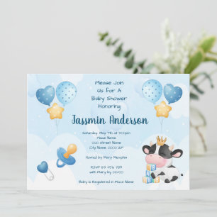 Aquarellkuh Kinderdusche Einladung