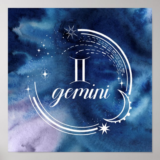 Aquarellkunde - Gemini Poster (Vorne)