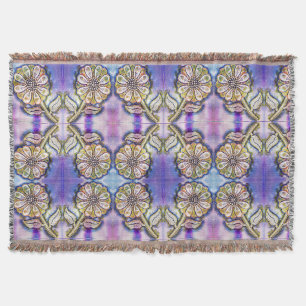 Aquarellkunst auf blau Blume Decke
