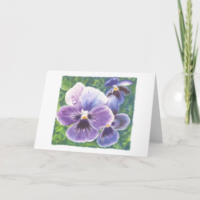 Aquarellkunst-Grußkarte der Königin violette Karte (Vorderseite)