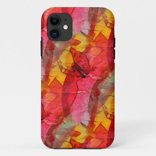 Aquarellkunst, rot gelb Case-Mate iPhone hülle (Rückseite)