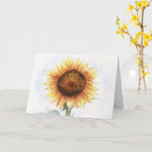 Aquarellkunst Sonnenblume Florale Kunst Notizkarte Karte