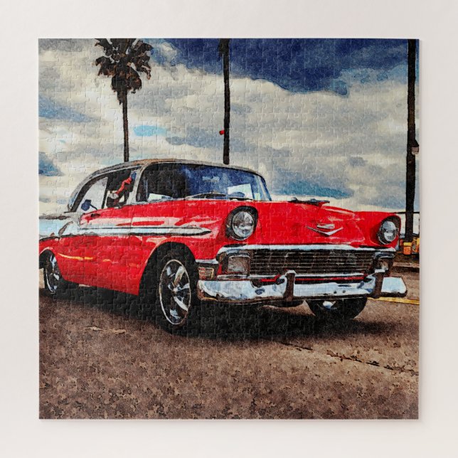 Aquarellkunst von 1956 Chevrolet Bel Air (Vertikal)
