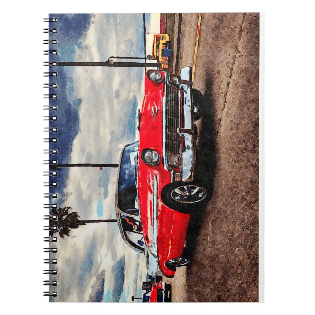 Aquarellkunst von 1956 Chevrolet Bel Air Notizblock (Vorderseite)
