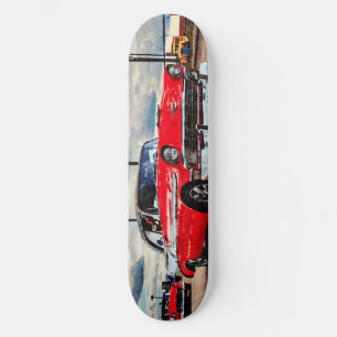 Aquarellkunst von 1956 Chevrolet Bel Air Skateboard