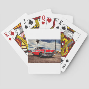 Aquarellkunst von 1956 Chevrolet Bel Air Spielkarten