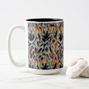 Aquarellkunst Zweifarbige Tasse