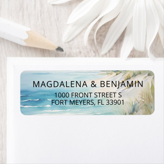 Aquarellküste am Strand Hochzeit (Insitu)