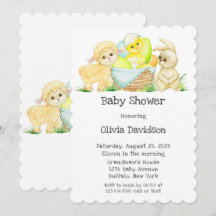 Aquarelllamm Chic und Bunny Baby Dusche